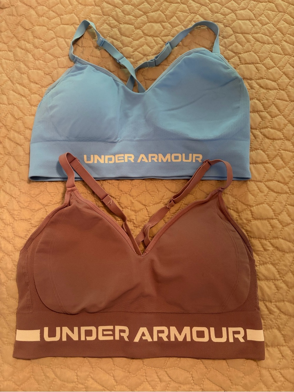 Under Armour Women's Seamless Sports Bras - Blue & Mauve